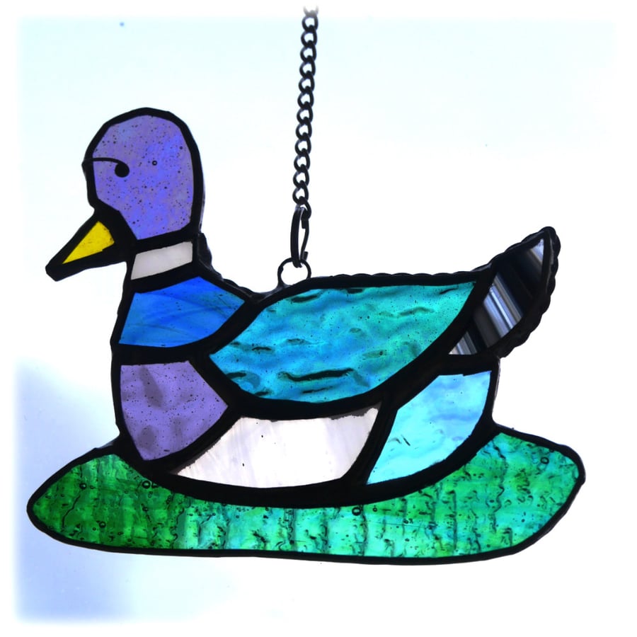 Duck Suncatcher Stained Glass Mallard Quack 031