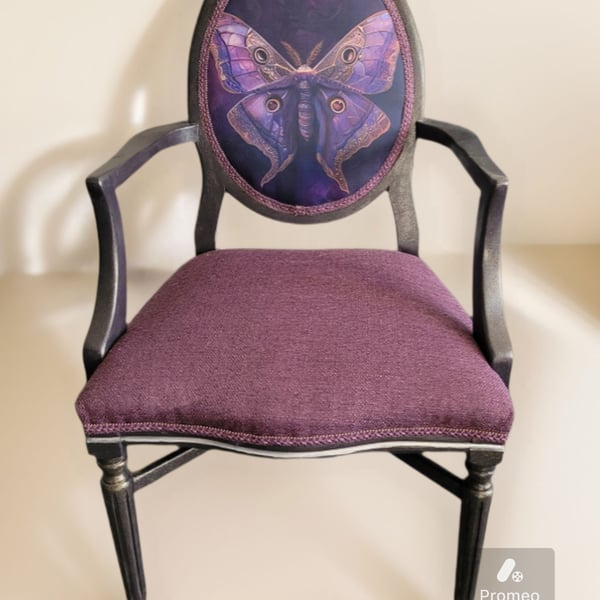Statement Chair with Butterfly Art & Bold Color