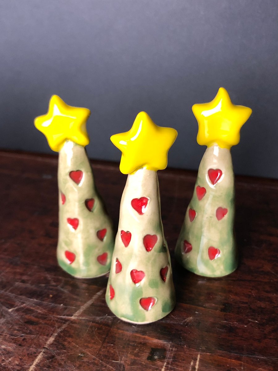Teeny Christmas Tree with Star (heart decoration)