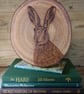 Pyrography Hare wood slice hanging decoration - Image 2