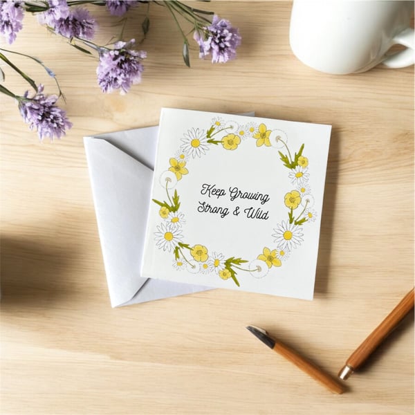 Flower Birthday Card wildflower greeting card