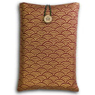 Seigaiha Wave Book Sleeve – Japanese Cotton Book Protector with Coconut Button