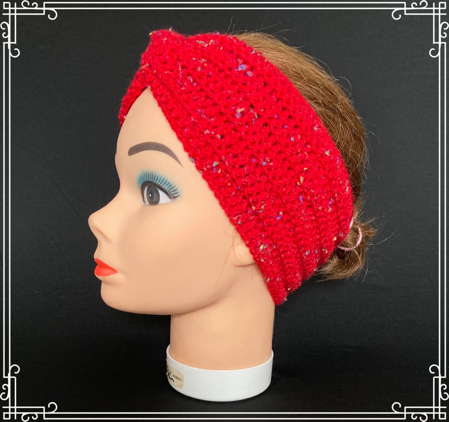 Crochet headband ear-warmer
