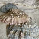 Sea Foam Bubbly Silver Stud Earrings