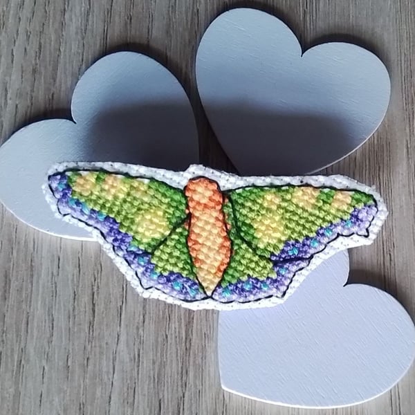 Green & Yellow Butterfly, Pin Badge, Brooch, Butterfly Gift, Gift for Her