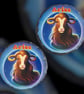 Aries Star Sign Round Rock Slate Coasters Set Of 2. Birthday Christmas Coaster - Image 3