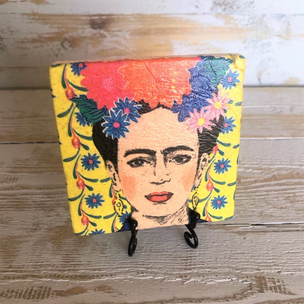 Freda Kahlo Natural Stone Coaster