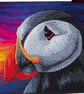 Puffin sunset card diamond painting kit