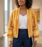 Handmade Imperial Ridge Hexagon Cardigan: Papatya Batik Jacket (UK 8-12) - Image 1