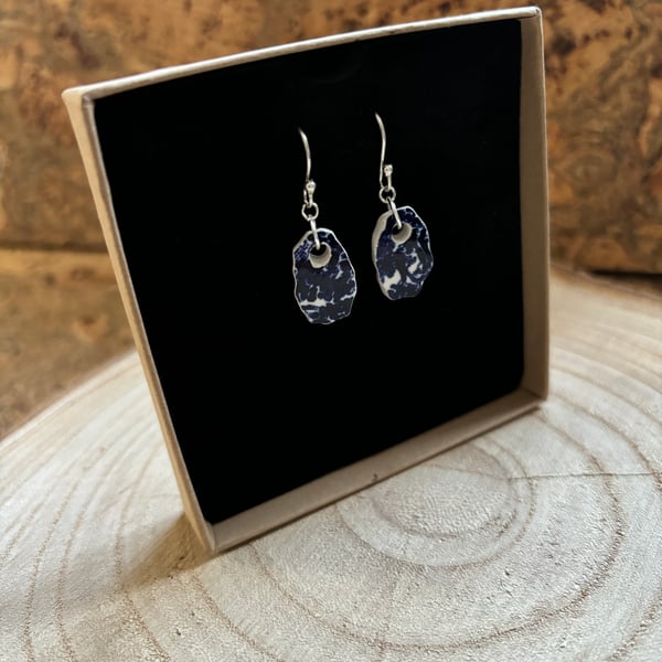 Handmade Drop Earrings, Broken Ceramic, Unique Earrings, vintage.