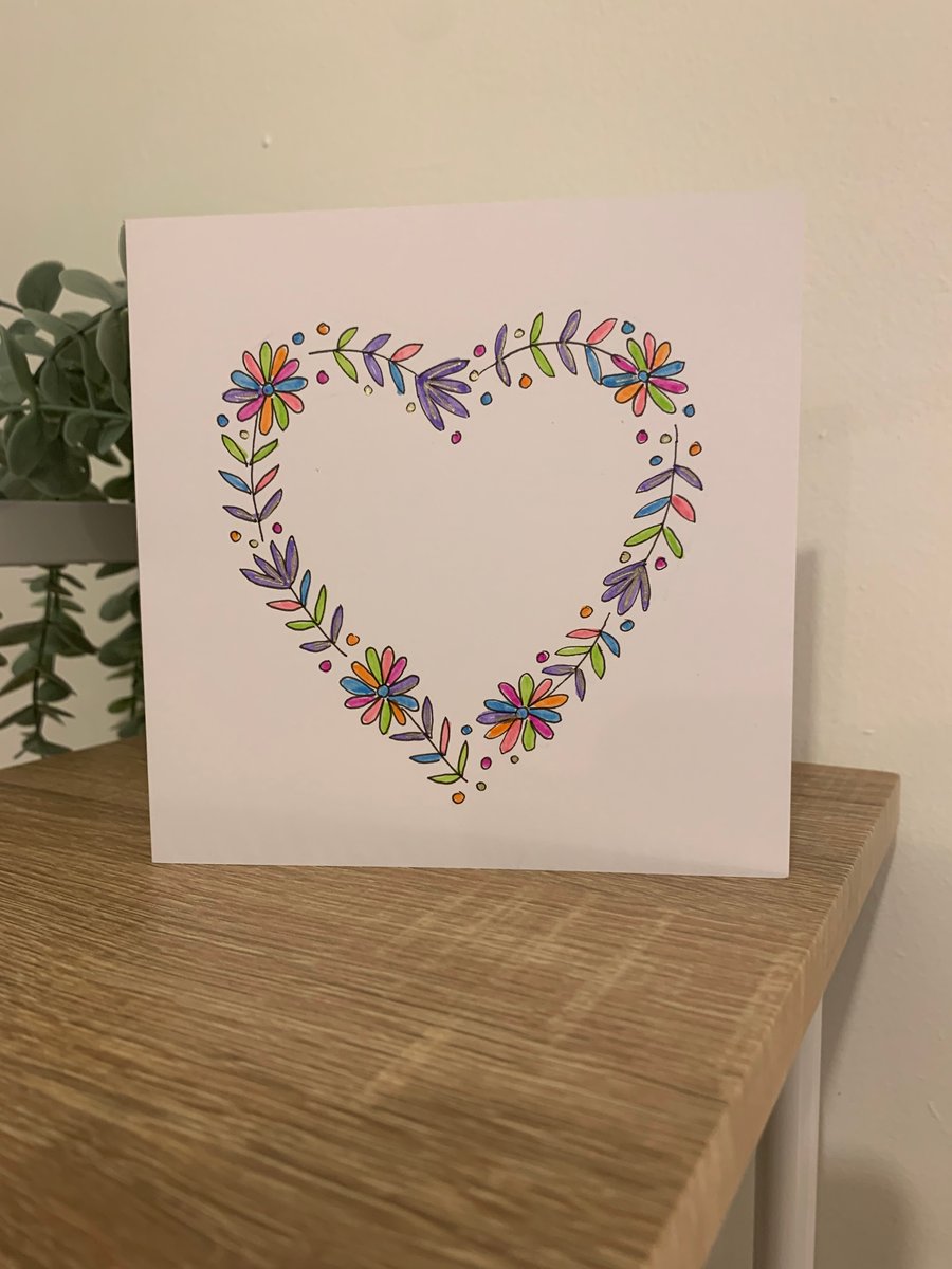 Hearts and flowers card