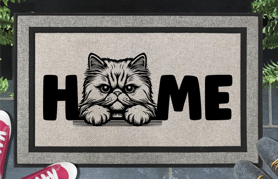 Persian Cat Home Door Mat No.1 - All Weather Doormat - 45x70cm 