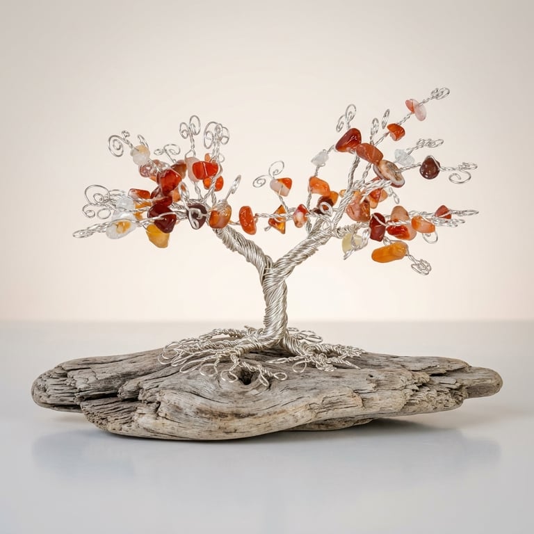 Mini Wire Carnelian Tree Sculpture 