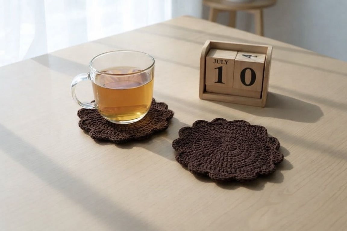 Handmade Crochet Coaster – 100% Cotton