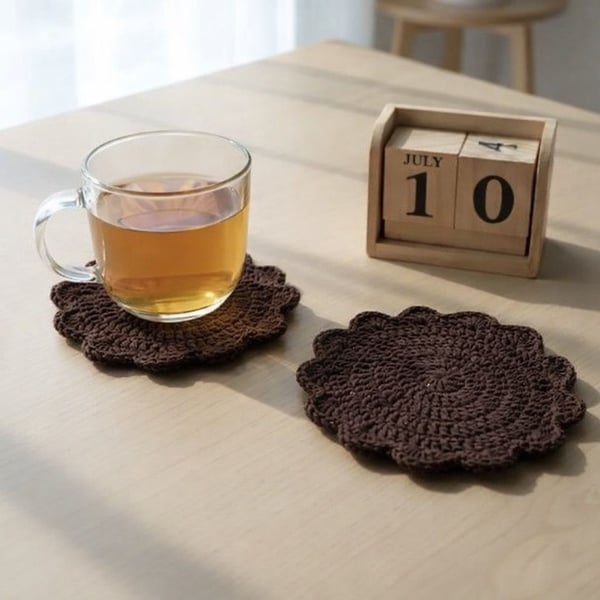 Handmade Crochet Coaster – 100% Cotton