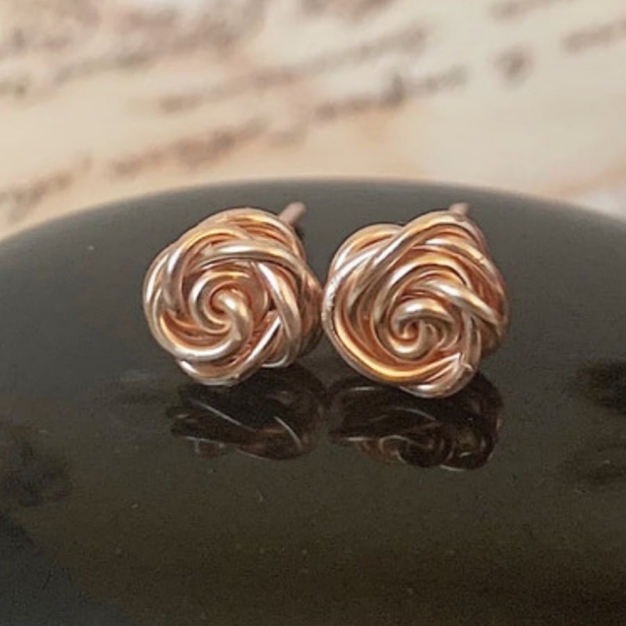 Rose stud earrings