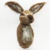 Needle Felted Hare Ornament - Faux taxidermy Trophy