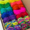 Small Neon Mohair Boucle Loop Wool Yarn Selection Pack for Wet Felting