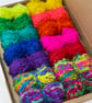 Small Neon Mohair Boucle Loop Wool Yarn Selection Pack for Wet Felting