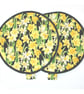 Magnetic Aga Hob Lid Mats Daffodils Chef Pad Covers Surface Saver Black Yellow