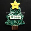 Ceramic Christmas tree decoration with a star button