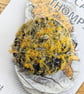Abstract Embellished Recycled Textile mini button Brooches  - Image 2