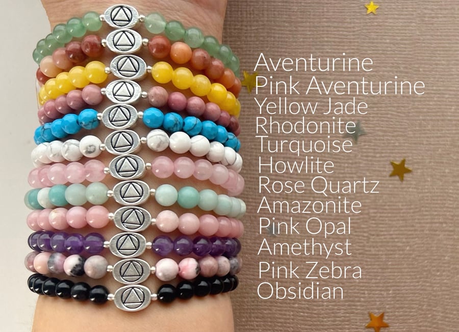 Alcoholics Anonymous Gemstone Bracelet