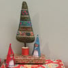 Folk inspired Christmas tree - tall flame coloured bobbin