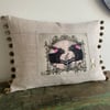 Linen hare cushion