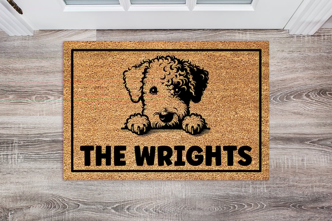 Bedlington Terrier Door Mat - Personalised Bedlington Terrier Welcome Mat 