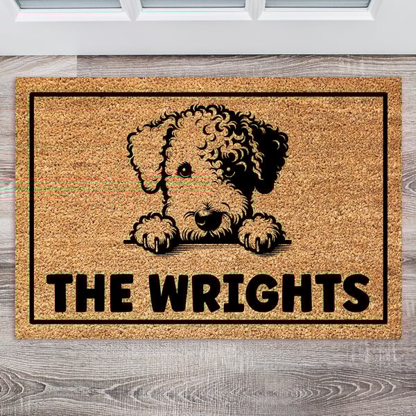 Bedlington Terrier Door Mat - Personalised Bedlington Terrier Welcome Mat 