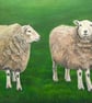 Original Sheep in a Field on Canvas Panel Art Oil Painting - Image 2