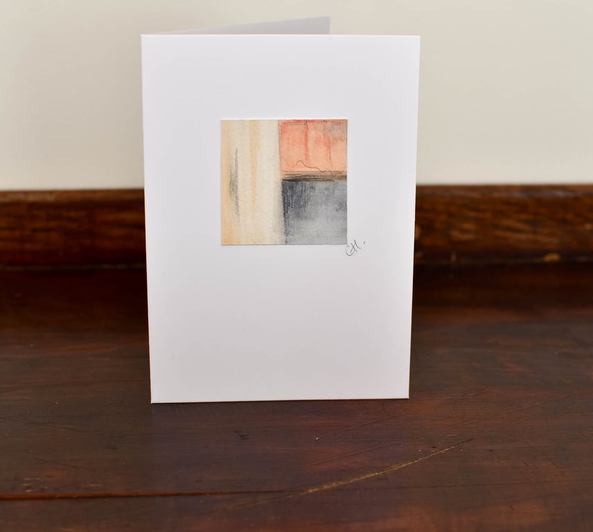 Blank Greeting - Handmade featuring a small original abstract atrwork