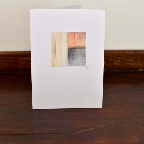 Blank Greeting - Handmade featuring a small original abstract atrwork