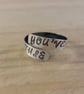 Sterling Silver Hand Stamped You've Got This Adjustable Ring (SKU130625)