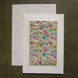 Individually Hand Crafted Textile Blank Card