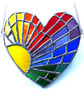 Sun Heart Suncatcher Stained Glass Rainbow Rays Handmade 007 - Image 4