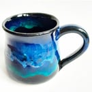 Blue Glazed Mug - Hand Thrown Stoneware Ceramic Mug 
