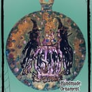 Witch brewing pretty ornament greens& blues version by Kat Hazelton. 