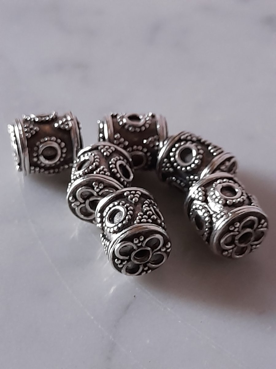 Bali Sterling Silver Drum Beads 