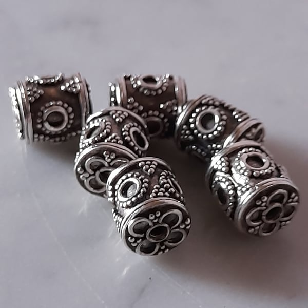 Bali Sterling Silver Drum Beads 