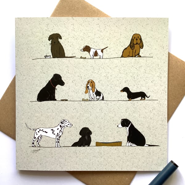 Dogs - greetings card - blank inside
