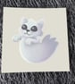 Ghost Cat Square Post Card Print - Image 1