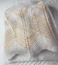 Neutral baby blanket. Hand knitted in 100%cotton - Image 3