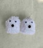 Handmade pom pom Ghost earrings - Image 1