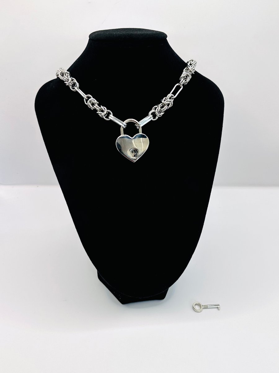 Stainless Steel Byzantine Chunky Necklace