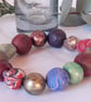 Handcrafted Multicoloured Swirl Polymer Clay Bracelet - Image 3