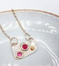 Pink Sapphire and Ruby in Silver and Gold Necklace Handmade   - Image 1