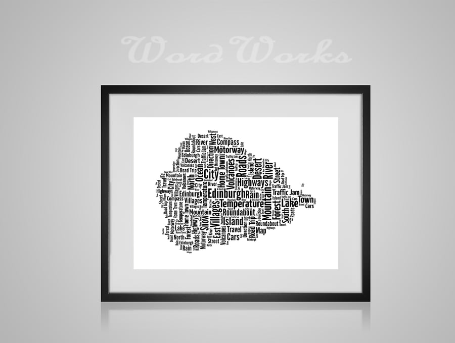 Personalised Edinburgh Map Design Word Art Gifts  