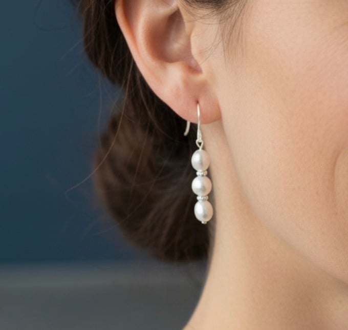 Sterling Silver Freshwater Pearl Earrings 